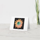 Gold Peach Aqua Floral Bloom Note Card Bedankkaart (Achterkant)