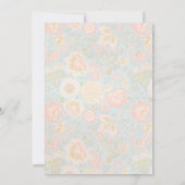 Gold Peach en Blush Spring Blooms Wedding Kaart (Achterkant)