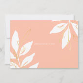 Gold Peach Floral Celebration of Life Funeral Bedankkaart (Achterkant)