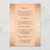 Gold Peach Floral Wedding Details - Informatie Informatiekaartje (Voorkant)