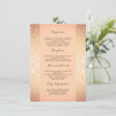 Gold Peach Floral Wedding Details - Informatie Informatiekaartje (Staand voorkant)