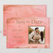 Gold Peach Melon Abstracte foto Modern Save The Date (Voorkant / Achterkant)