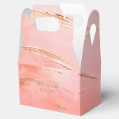 Gold Peach Melon Abstracte naam Modern Wedding Bedankdoosjes (Geopend)