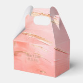 Gold Peach Melon Abstracte naam Modern Wedding Bedankdoosjes (Voorkant Zijde)