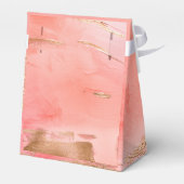 Gold Peach Melon Abstracte naam Modern Wedding Bedankdoosjes (Achterkant)