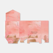 Gold Peach Melon Brown Elegant Modern Wedding Bedankdoosjes (Uitgevouwen)