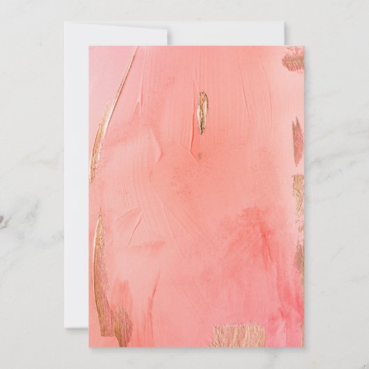 Gold Peach Modern Brown Elegant Script Weddenschap Kaart (Achterkant)