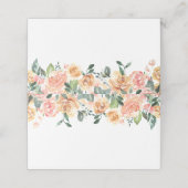 Gold Peach Rustic Floral Wedding Gevouwen Plaats K Plaatskaartje (Buitenkant ongevouwen)