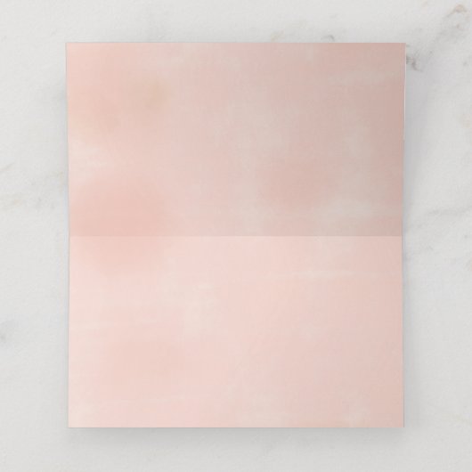 Gold Peach Rustic Floral Wedding Gevouwen Plaats K Plaatskaartje (Binnenkant ongevouwen)