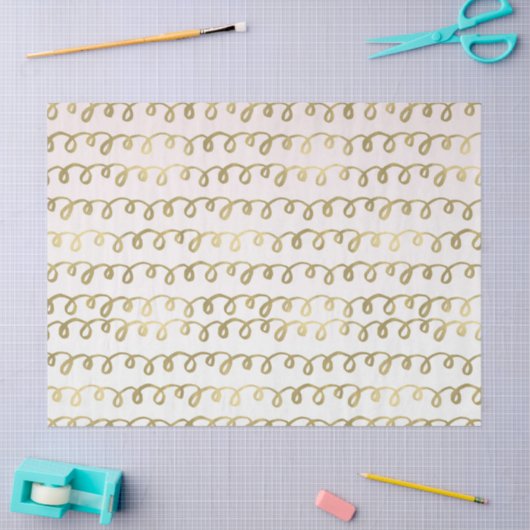 Gold Peach Squiggle Tissuepapier (Craft)