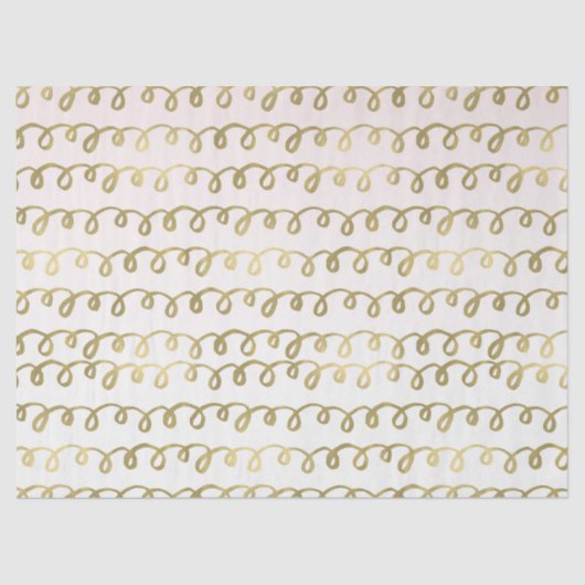 Gold Peach Squiggle Tissuepapier (Voorkant)