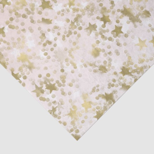 Gold Peach Stars Confetti Abstract Tissuepapier (Detail)