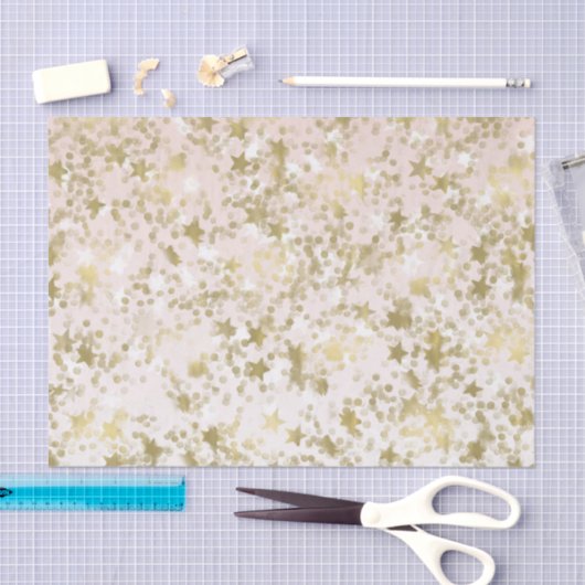 Gold Peach Stars Confetti Abstract Tissuepapier (Craft)