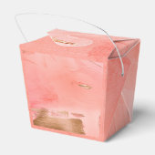 Gold Peach Waterverf Abstracte naam Modern Wedding Bedankdoosjes (Achterkant)