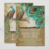 Gold Peacock  3 Veters Kaart (Voorkant / Achterkant)