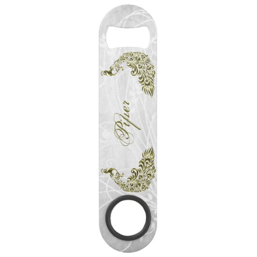 Gold Peacock - Aangepaste flesopening Speed Flessenopener (Voorkant)