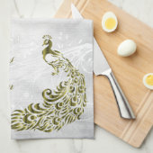 Gold Peacock - Aangepaste keukenhanddoeken (Quarter Fold)