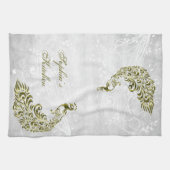 Gold Peacock - Aangepaste keukenhanddoeken (Horizontaal)