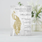 Gold Peacock Bridal Shower Kaart (Staand voorkant)