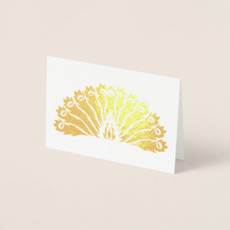Gold Peacock (Fan) Notecard Folie Kaarten