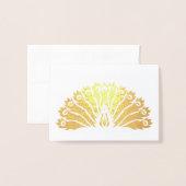 Gold Peacock (Fan) Notecard Folie Kaarten (Voorkant met envelop)