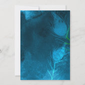 Gold Peacock Feathers Blue Vrijgezellenfeest Kaart (Achterkant)