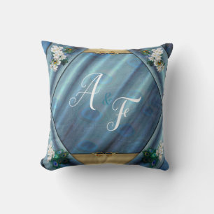 Gold, Peacock Feathers op Emerald Green Gift Kussen