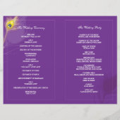 Gold Peacock Feathers Paars Wedding Programme (Achterkant)