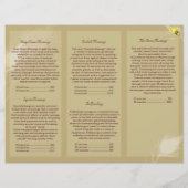 Gold Peacock Feathers Tri Fold Business Brochures (Achterkant)
