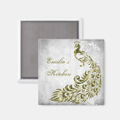 Gold Peacock - Gepersonaliseerd magneet (Voorkant / Achterkant)