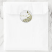 Gold Peacock Hartelijk dank Ronde Sticker (Tas)