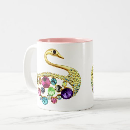 Gold Peacock & Jewels Mok (Voorkant links)