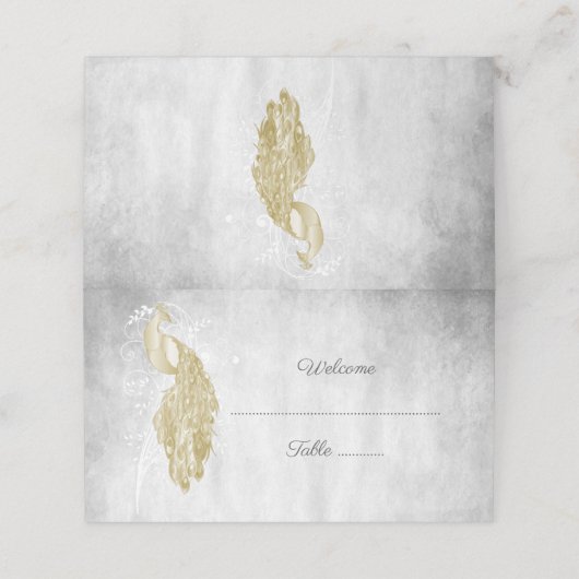 Gold Peacock-kaart Plaatskaartje (Buitenkant ongevouwen)