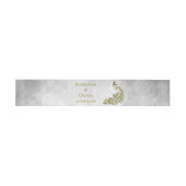 Gold Peacock Leaf Vine Invite Belly Band Uitnodigingen Wikkel (Vlak)