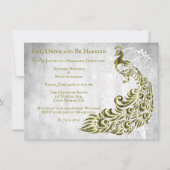 Gold Peacock Leaf Vine Rehearsal Dinner Invite Kaart (Voorkant)