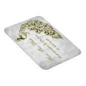 Gold Peacock Leaf Vine Save the Date Magnet Magneet (Rechterzijde)