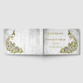 Gold Peacock Leaf Vine Wedding Guestbook Gastenboek (Volledig)