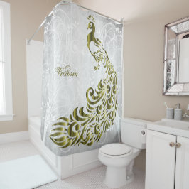 Gold Peacock - persoonlijk Shower Curtain Douchegordijn