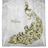 Gold Peacock - persoonlijk Shower Curtain Douchegordijn (Voorkant)