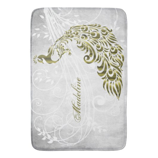 Gold Peacock - Specialized Bath Mat (Voorkant Verticaal)