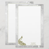 Gold Peacock Stationery Briefpapier (Voorkant / Achterkant)
