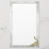 Gold Peacock Stationery Briefpapier (Achterkant)