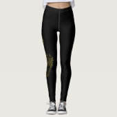 Gold Peacock Tattoo Leggings (Voorkant)