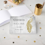 Gold Peacock Weddenschap Gastenboek<br><div class="desc">Registreer de gasten op je grote dag met een Gold Peacock Wedding Day Guestbook. Het ontwerp van het Guestbook is voorzien van een elegante pauw tegen een kwetsbare foliage- en slijmachtergrond. Extra trouwbenodigdheden zijn ook beschikbaar bij dit ontwerp.</div>