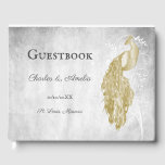 Gold Peacock Weddenschap Gastenboek<br><div class="desc">Registreer de gasten op je grote dag met een Gold Peacock Wedding Day Guestbook. Het ontwerp van het Guestbook is voorzien van een elegante pauw tegen een kwetsbare foliage- en slijmachtergrond. Extra trouwbenodigdheden zijn ook beschikbaar bij dit ontwerp.</div>