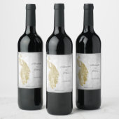 Gold Peacock Weddenschap Wine Label Wijn Etiket (Flessen)