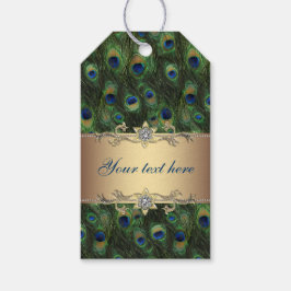 Gold Peacock Wedding Cadeaulabel