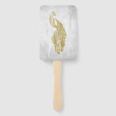Gold Peacock Wedding Favor Hand Fan Handwaaier (Achterkant)