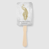 Gold Peacock Wedding Favor Hand Fan Handwaaier (Voorkant)