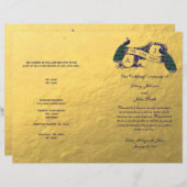 Gold Peacock Wedding Program (Voorkant / Achterkant)